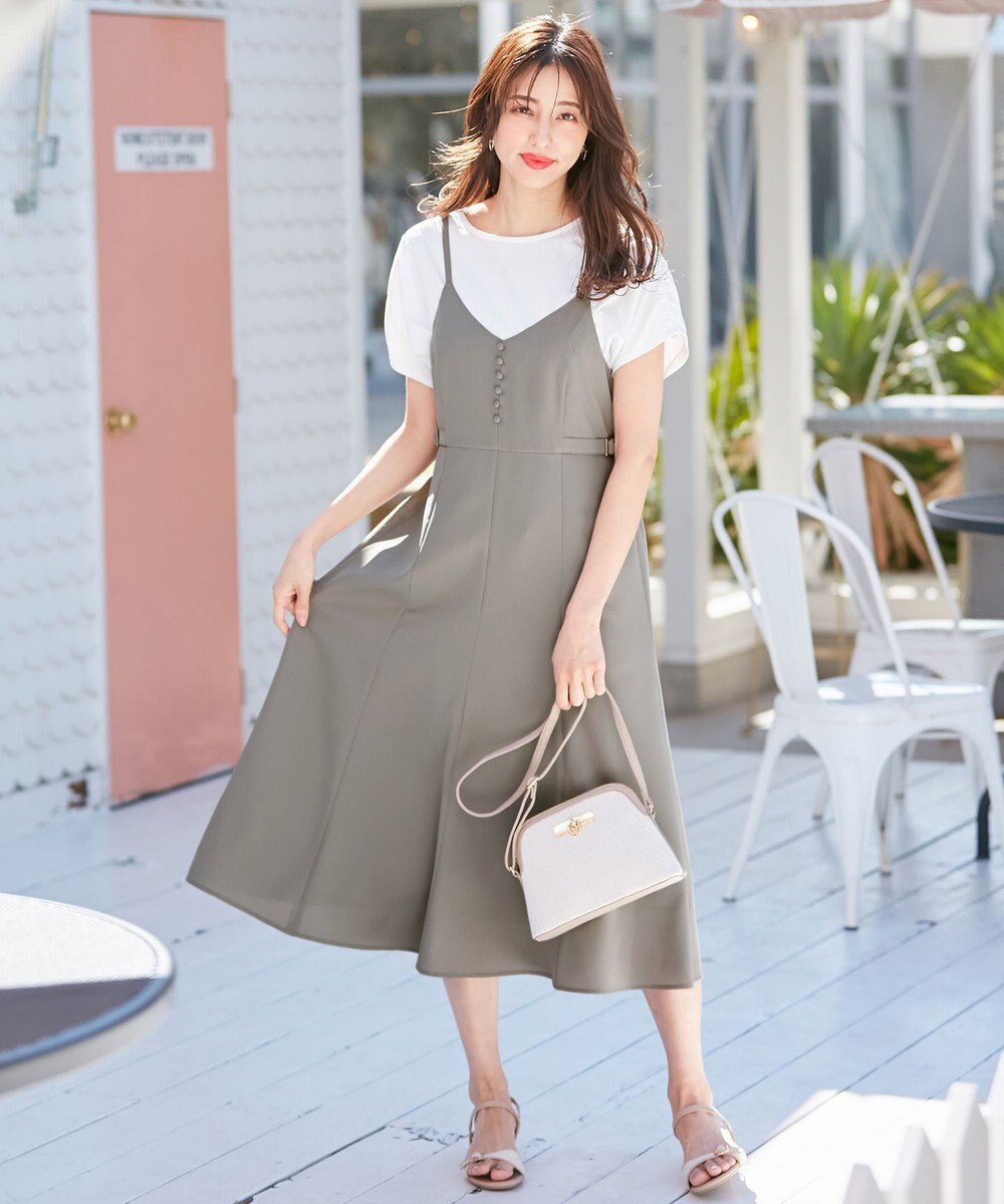 ANY SIS プレーティングジャージーフレンチスリーブ カットソー 