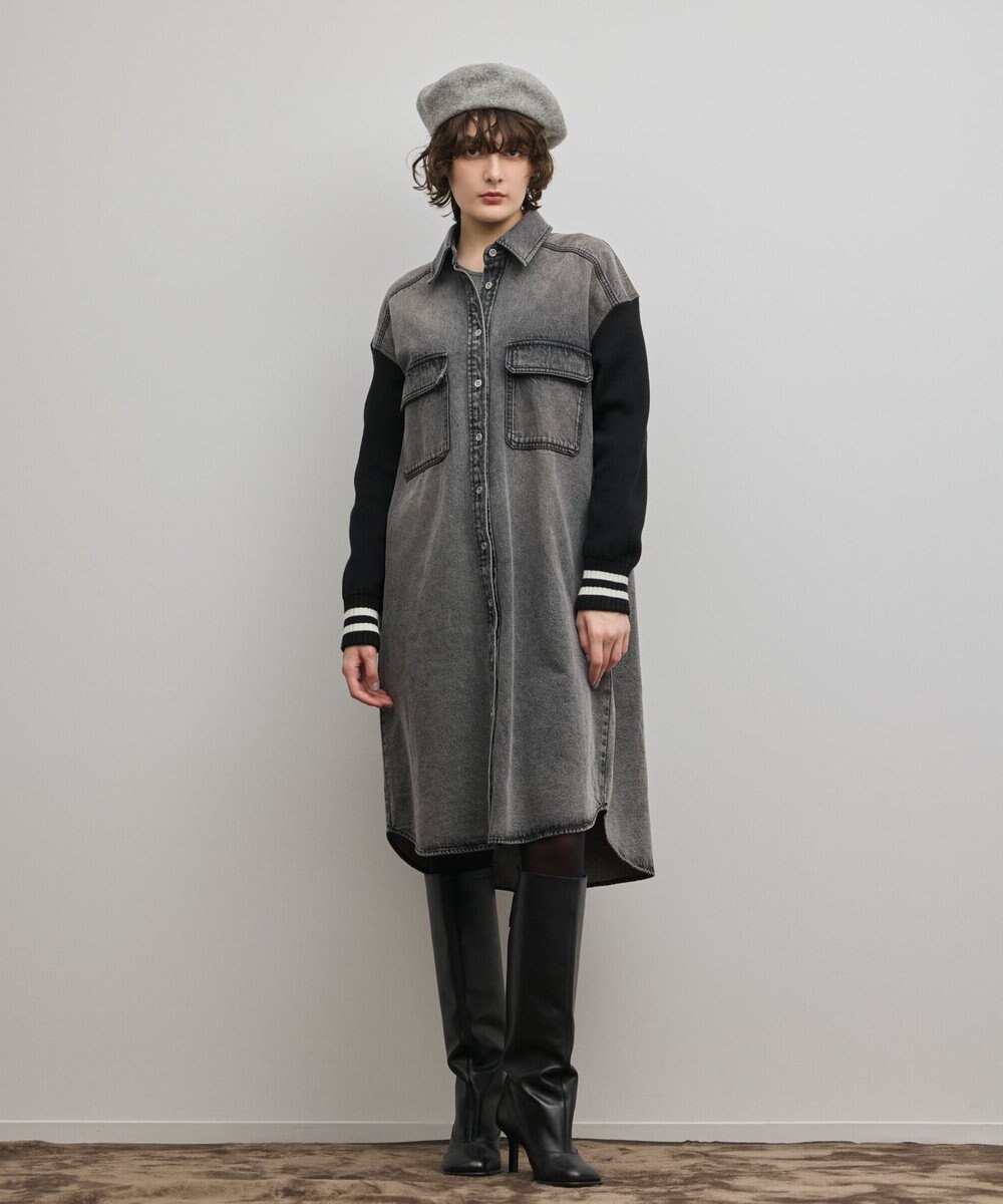 GRACE CONTINENTAL ニットスリーブデニムワンピース 