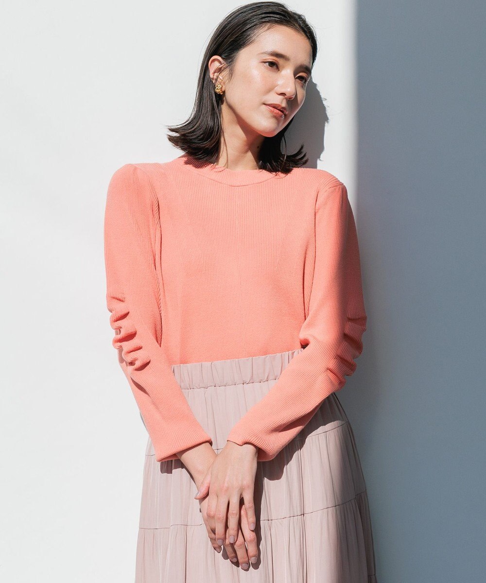 組曲 L Elena フリルスリーブ ニットプルオーバー 