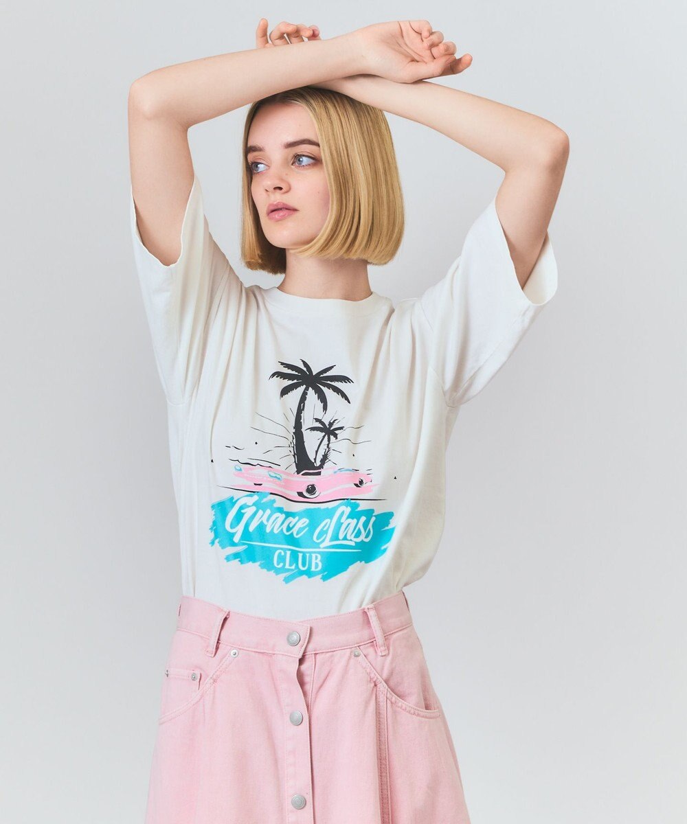 GRACE CONTINENTAL リゾートプリントTシャツ 