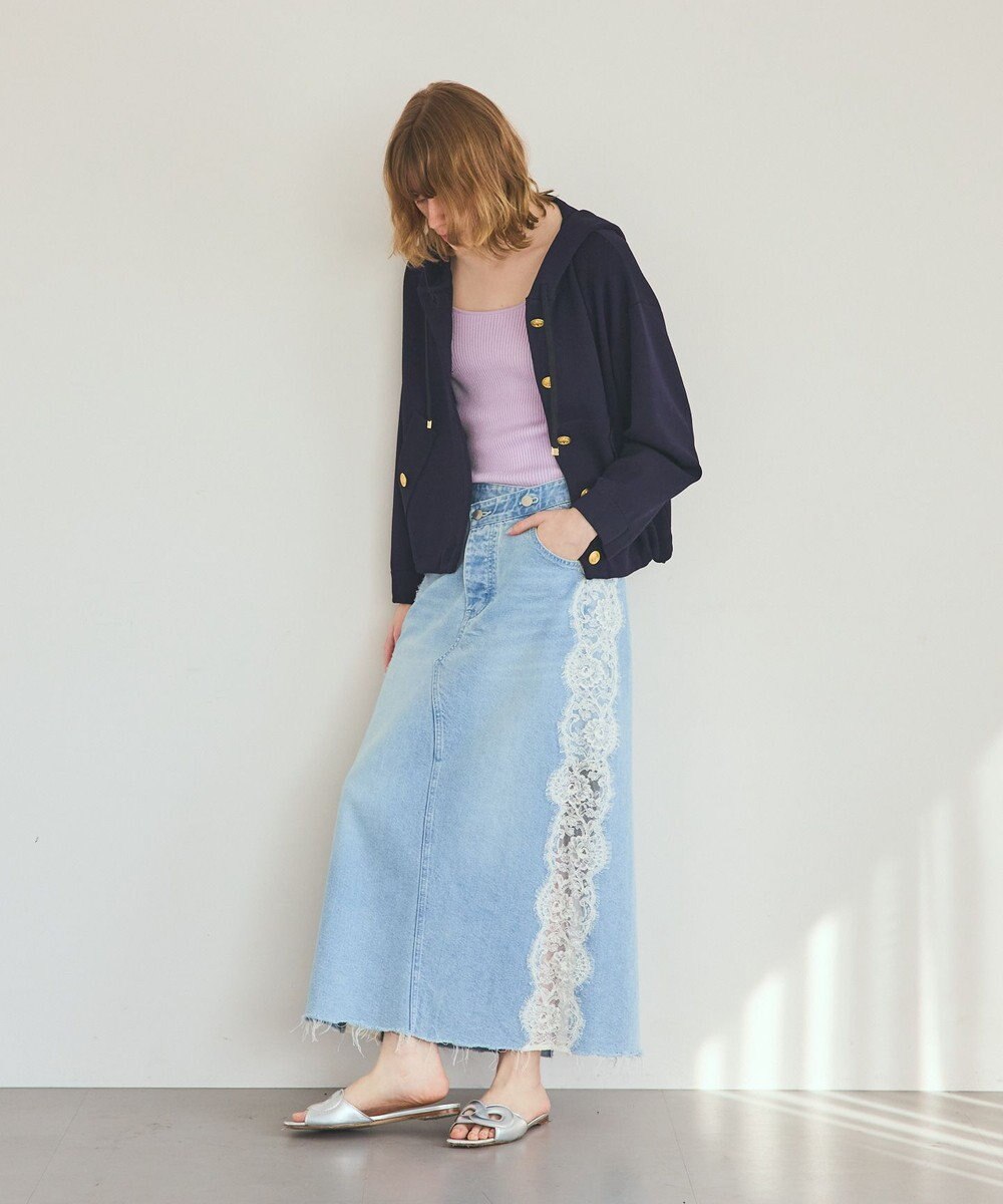 GRACE CONTINENTAL サイドレースデニムスカート 