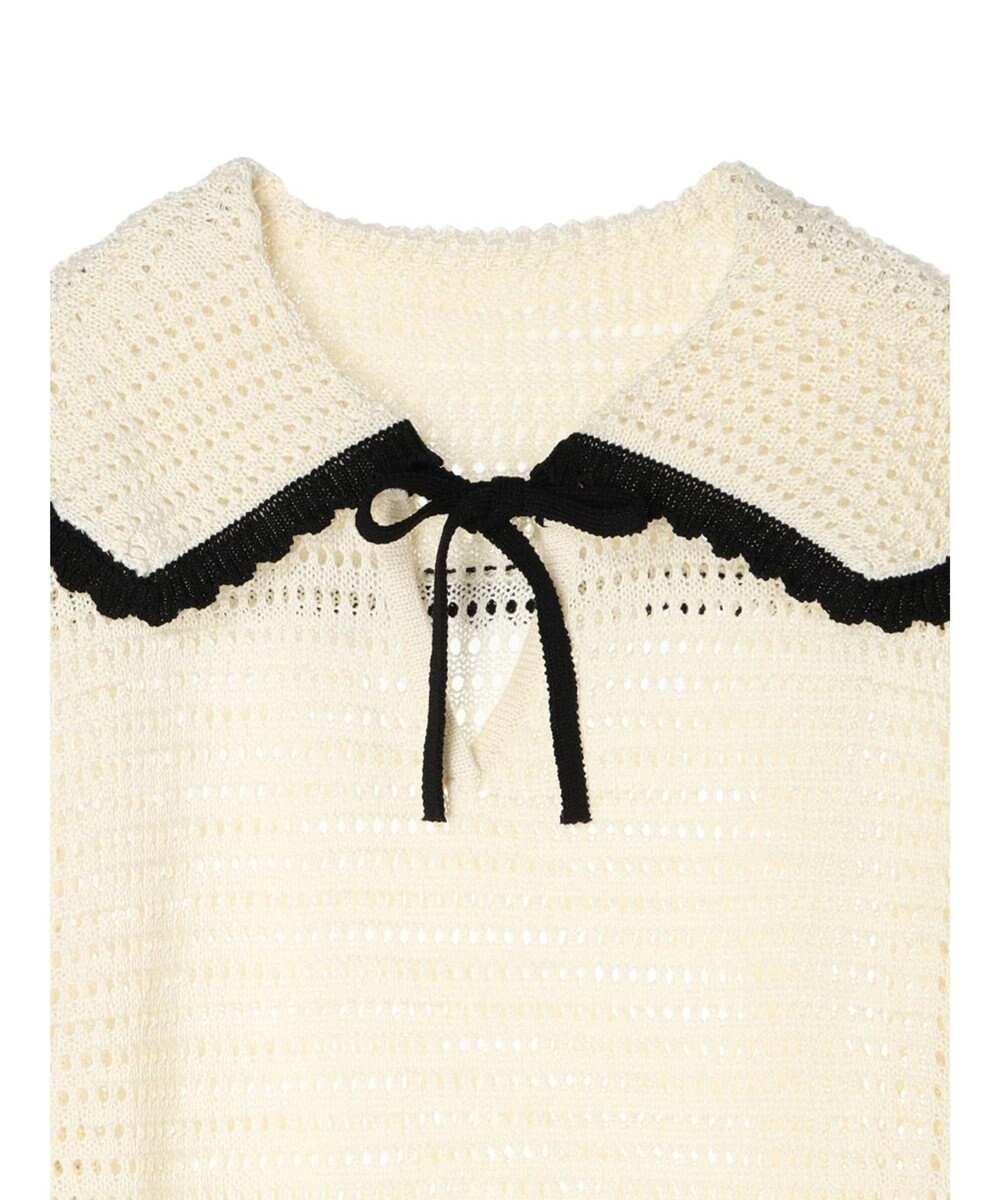 Green Parks クロシェ風セーラーカラーニット 