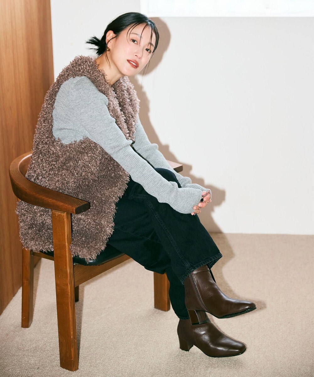 Pointer 本革スエードコンビショートブーツ 