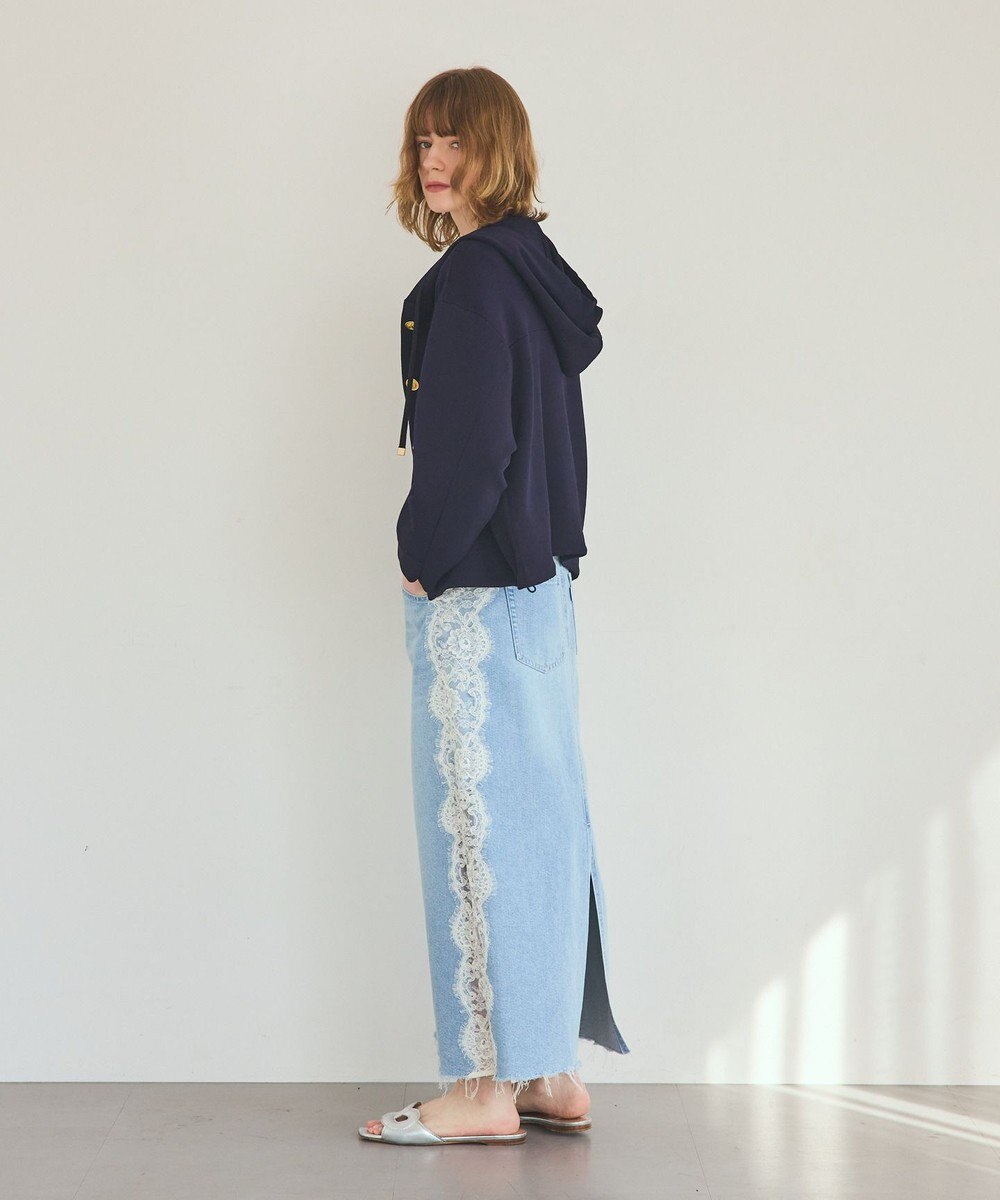 GRACE CONTINENTAL サイドレースデニムスカート 