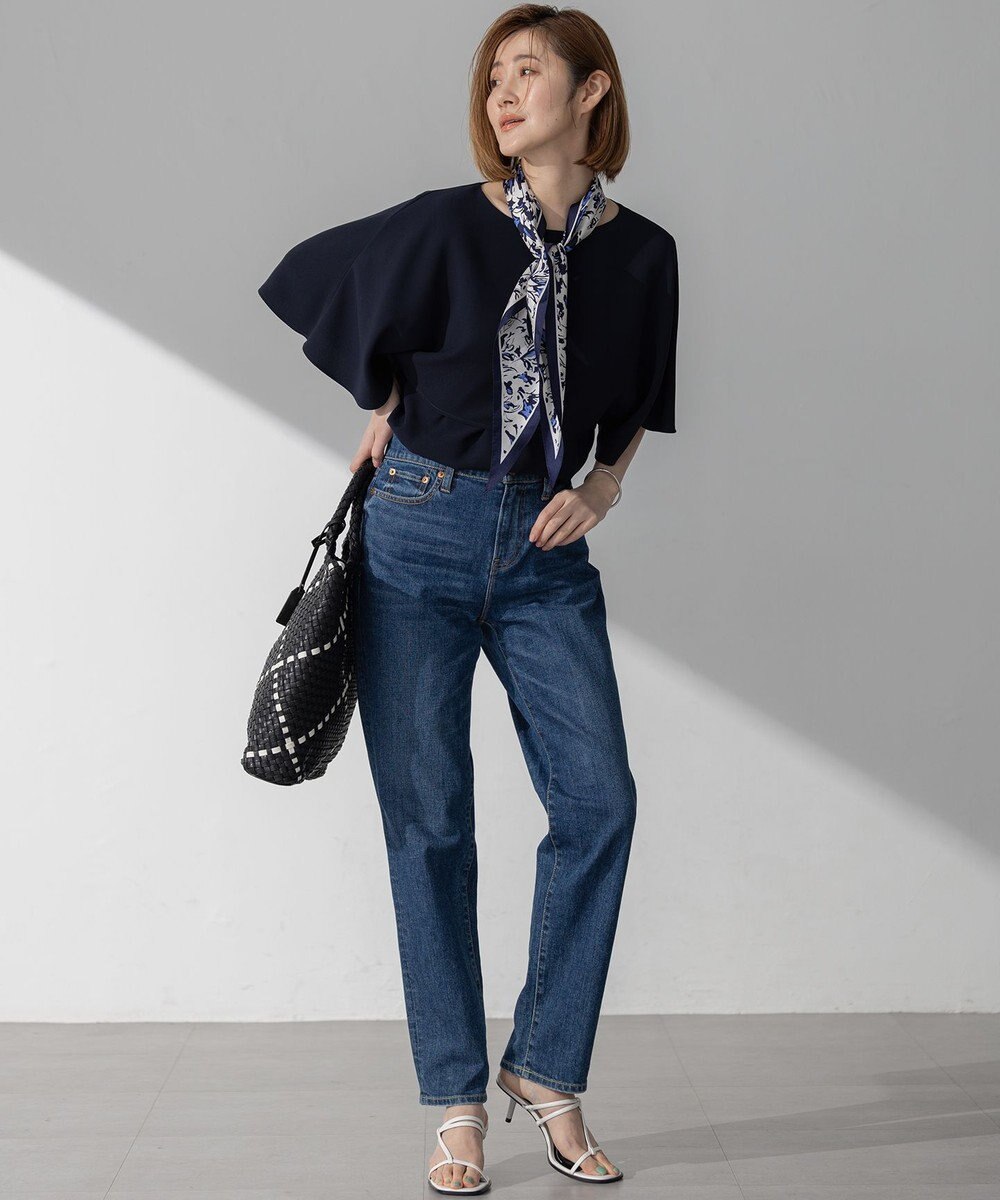 23区 L 【吸水速乾/UVカット/接触冷感】ストレッチジョーゼット  ケープデザイン カットソー 