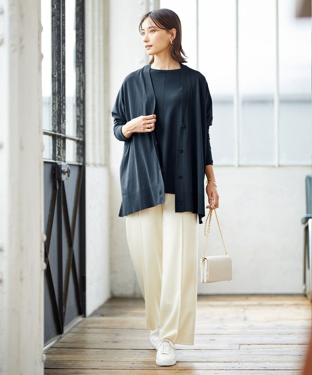ICB 【洗える・WEB限定カラーあり】 ヴィスコースワイド カーディガン 
