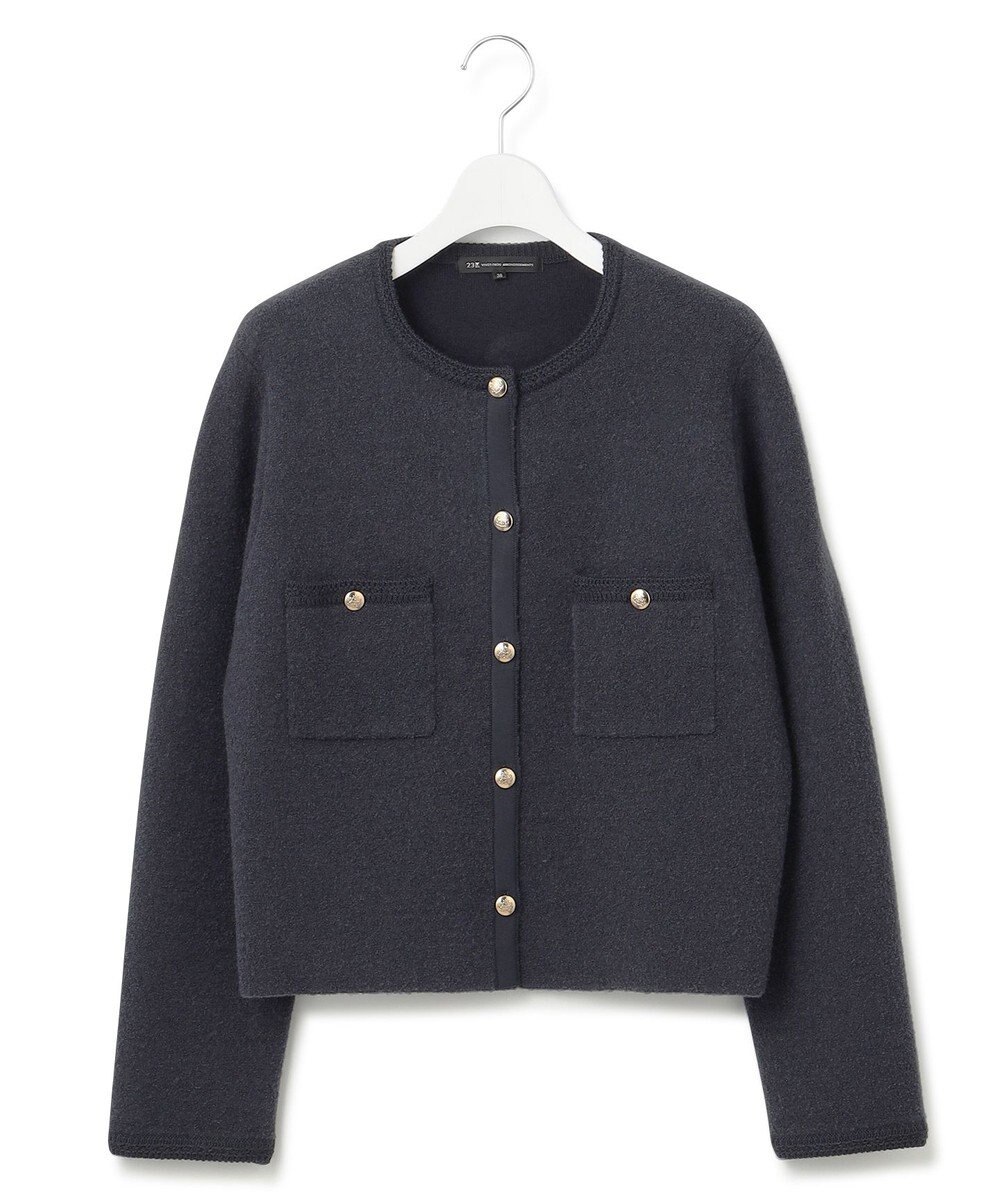 23区 S 【洗える】ミニブークレニット カーディガン 