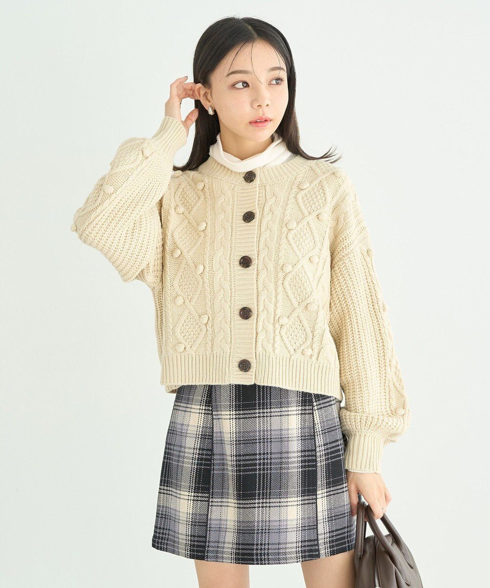 earth music&ecology ポップコーンケーブルカーディガン 