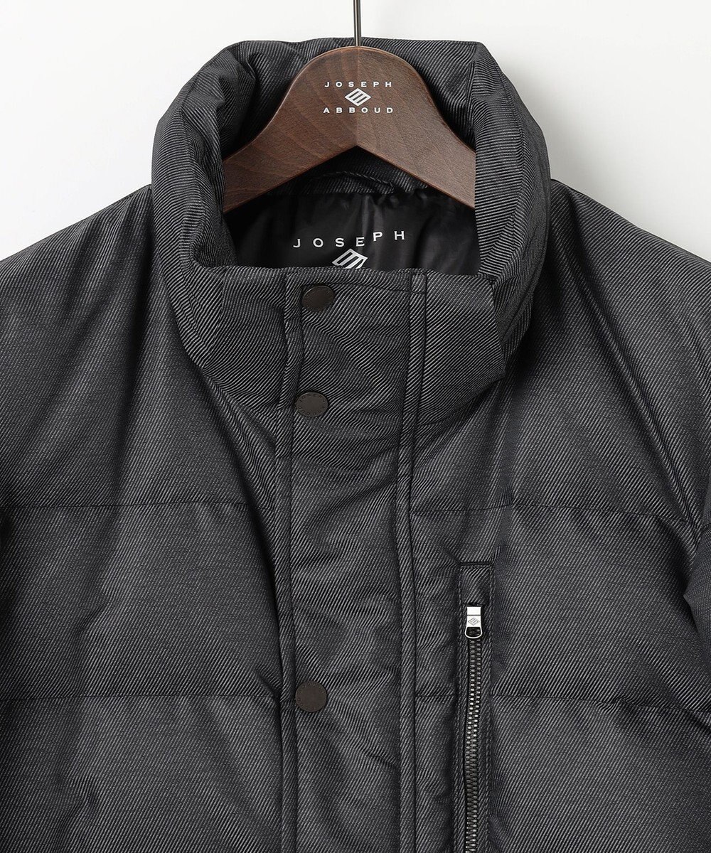 JOSEPH ABBOUD 【撥水/軽量/防風/フード取り外し可/ダウン】インターレースカルゼ  ダウン ブルゾン 