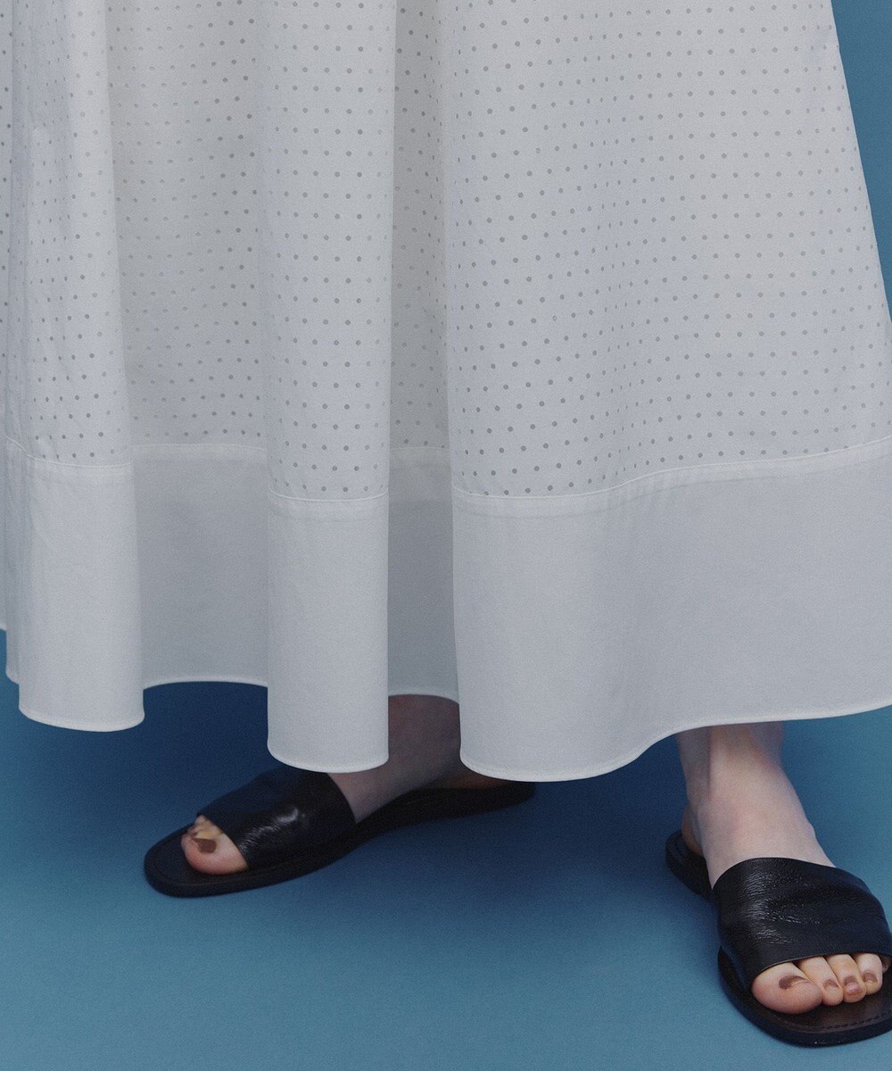 UNFILO L 【セットアップ着用可/ウエストゴム】FINE MOVE パンチング ドット スカート 