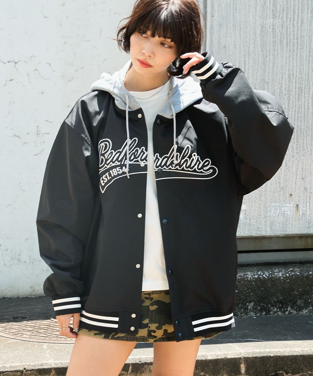 WEGO 【ユニセックス着用ITEM】フードワッペンスタジャン 