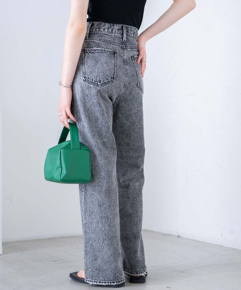 WEGO ウエストフィットワイドストレートデニムパンツ 