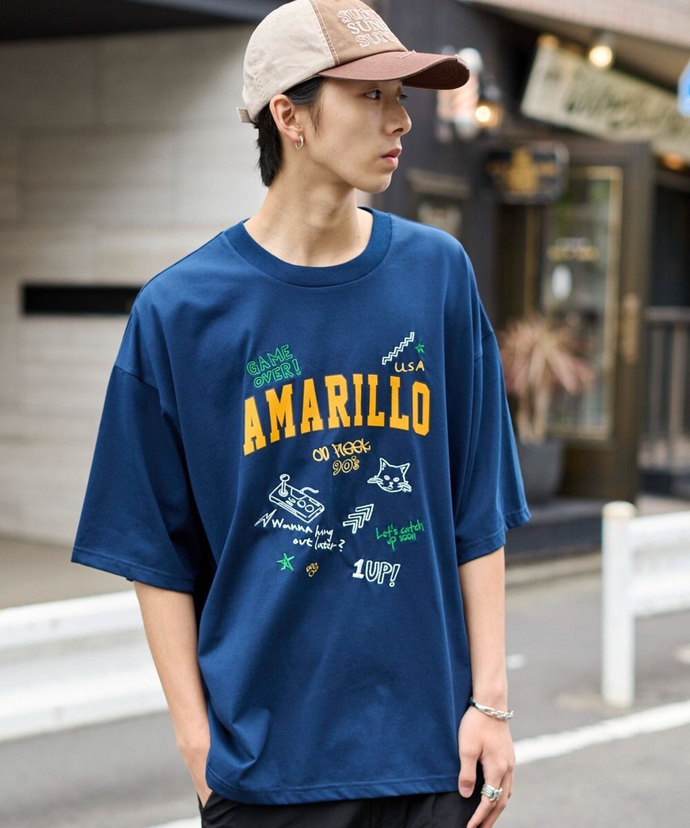 WEGO 【速乾/ひんやり/ユニセックス着用ITEM】接触冷感フロッキープリントグラフィックT（SS） 