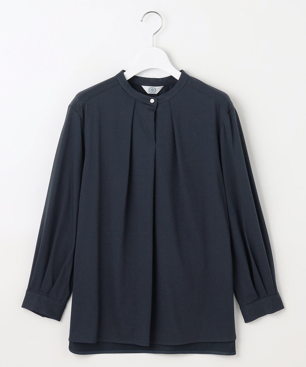 J.PRESS LADIES L シャツジャージー バンドカラー カットソー 