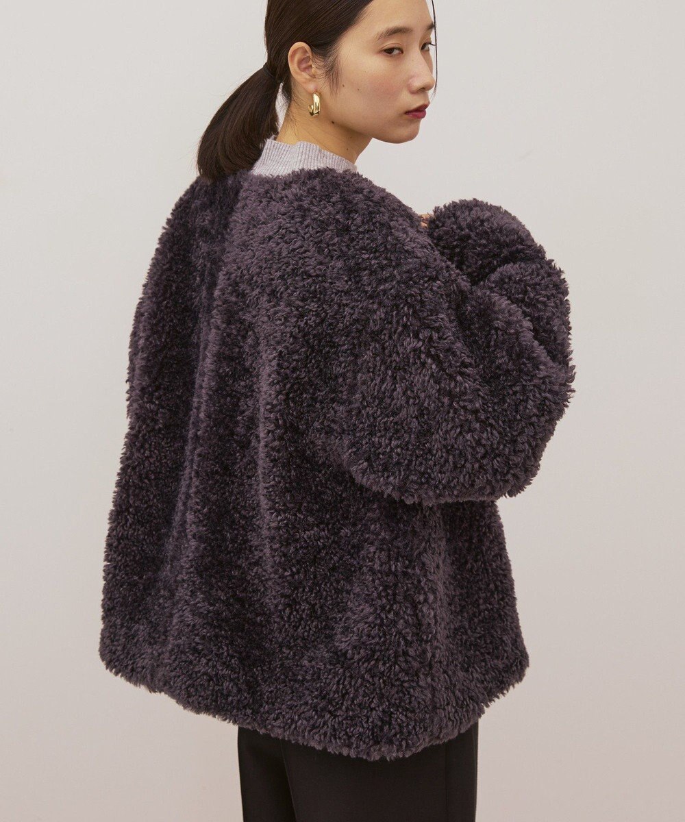 AMERICAN HOLIC ノーカラーフェイクファーコート 