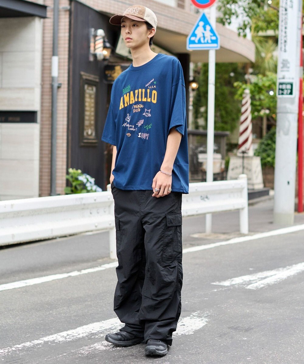 WEGO 【速乾/ひんやり/ユニセックス着用ITEM】接触冷感フロッキープリントグラフィックT（SS） 