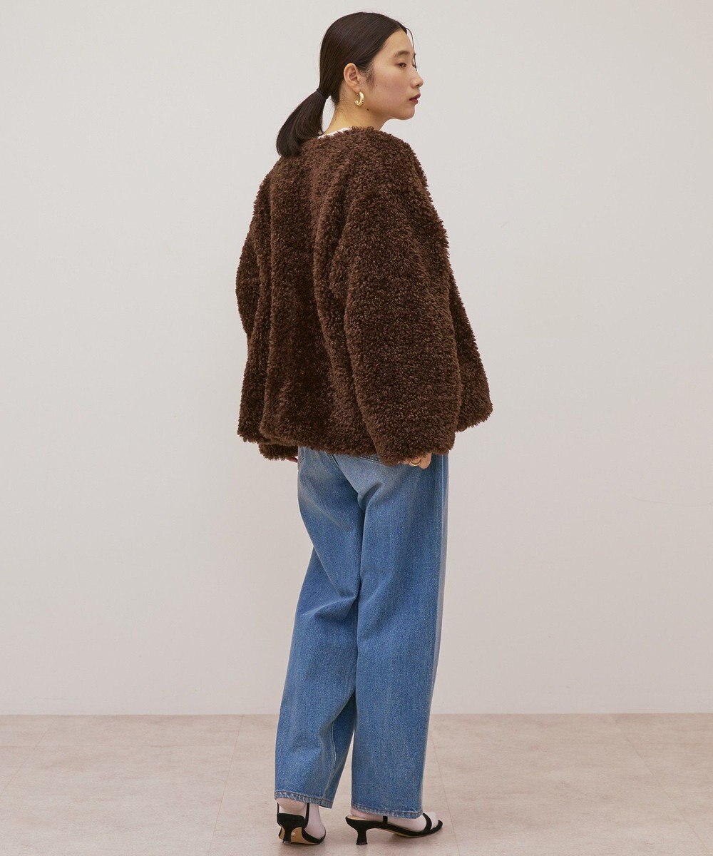 AMERICAN HOLIC ノーカラーフェイクファーコート 