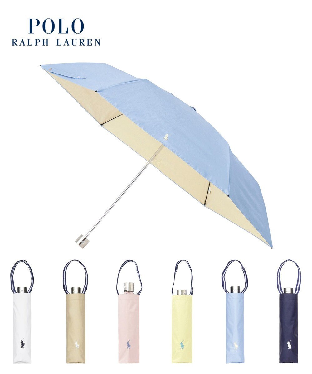 MOONBAT 【軽量】POLO RALPH LAUREN 晴雨兼用日傘 折りたたみ傘 PP刺繍／遮光 遮熱 UV 