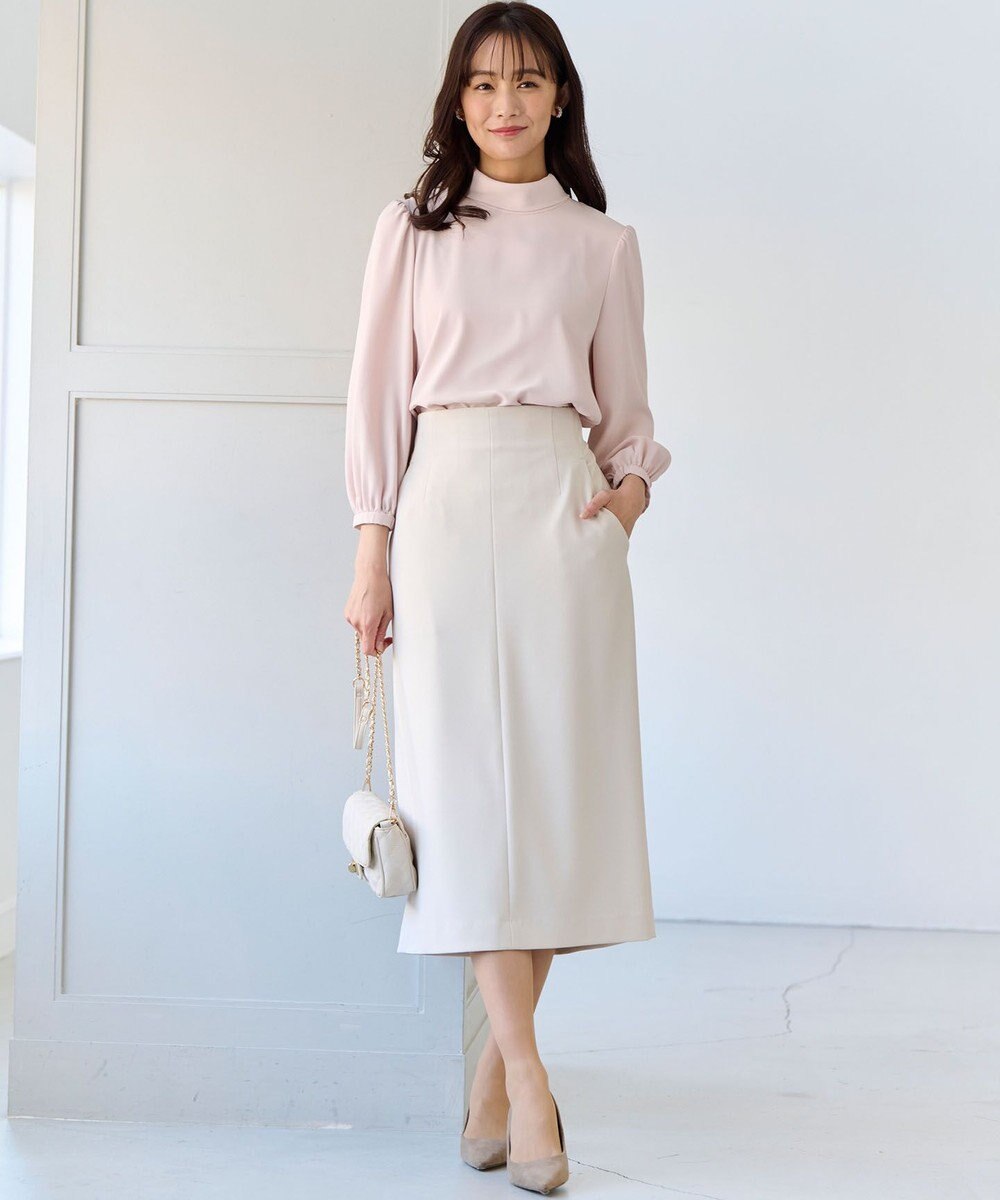 組曲 L 【KUMIKYOKU NAVY】ジョーゼットシフォン2WAY ボウタイブラウス 