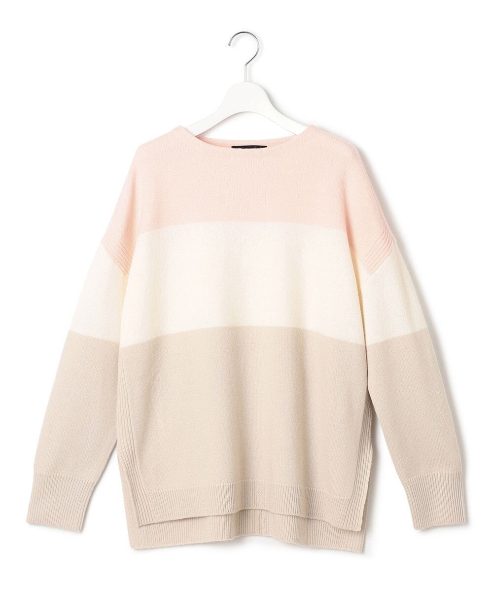 23区 L 【洗える】ウールカシミヤ カラーブロック ニット 