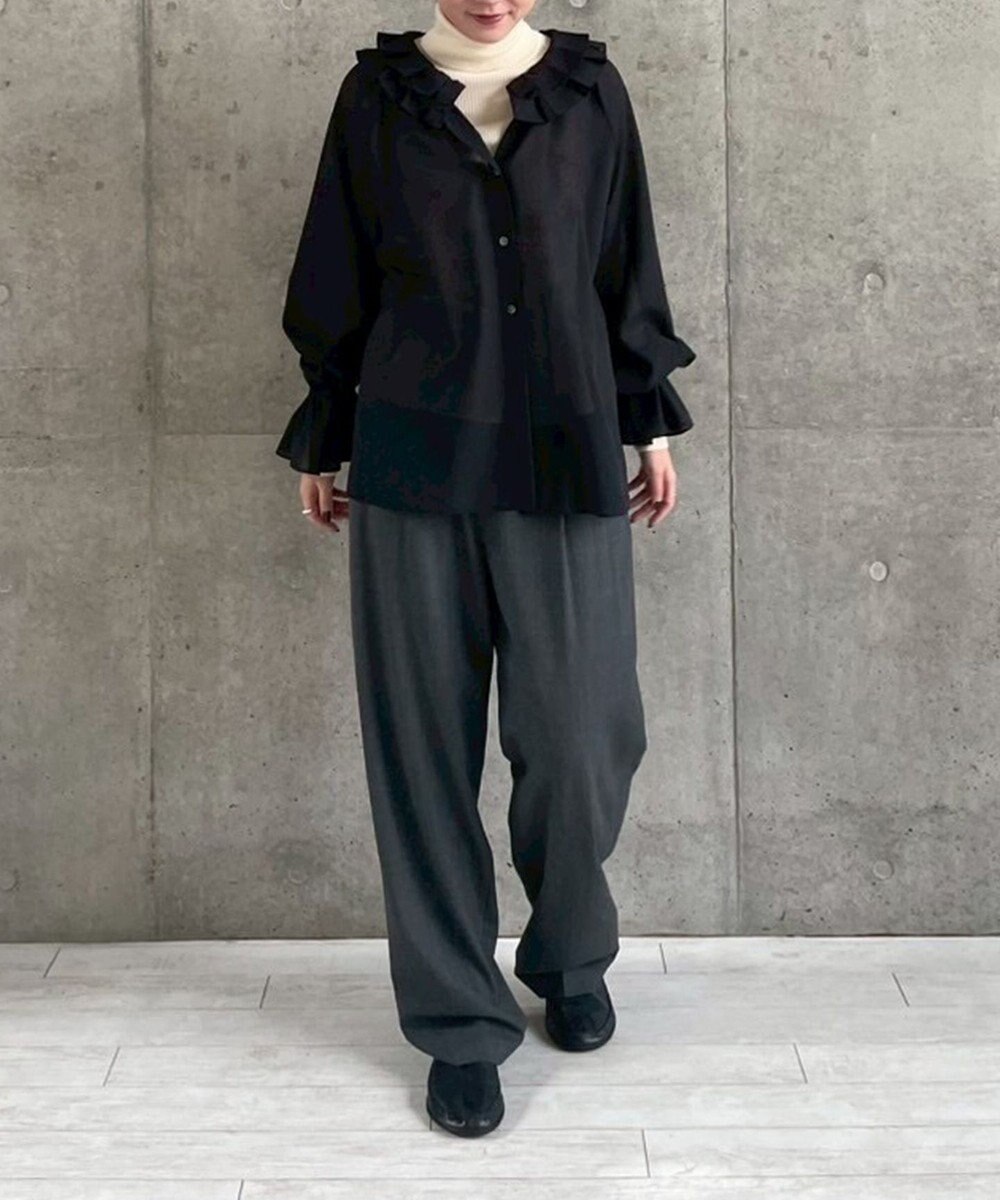 #Newans 【LEE掲載アイテム】【前後着用可能】ビッグカラー２WAYブラウス 