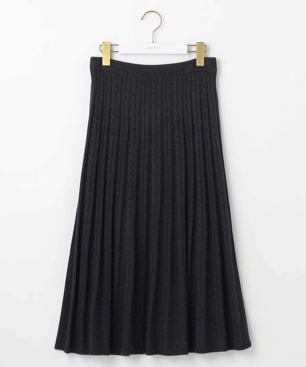 ANY SIS L 【セットアップ対応】スフレケーブルニット スカート 