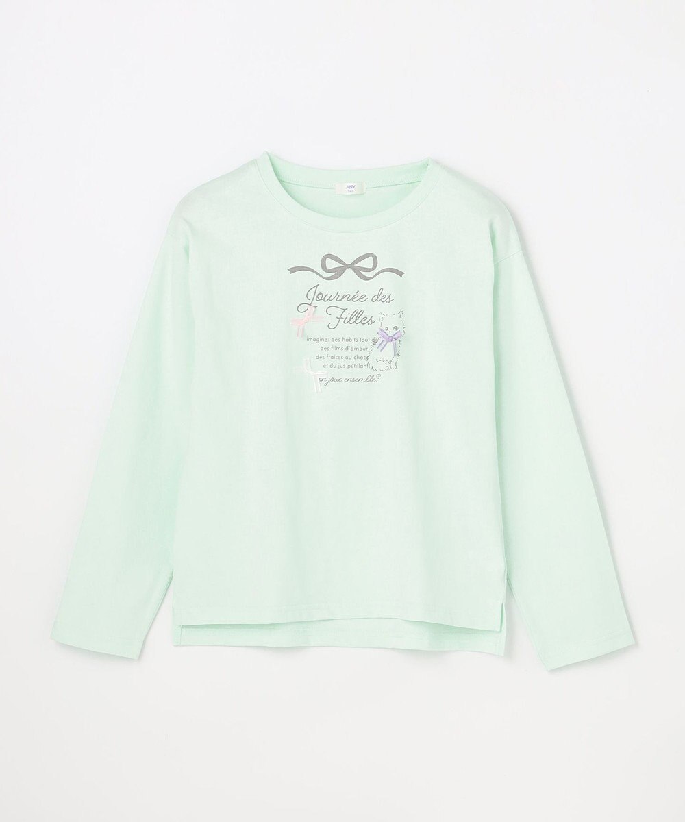 ANY KIDS 【綿100%】ロゴプリント 長袖Tシャツ 