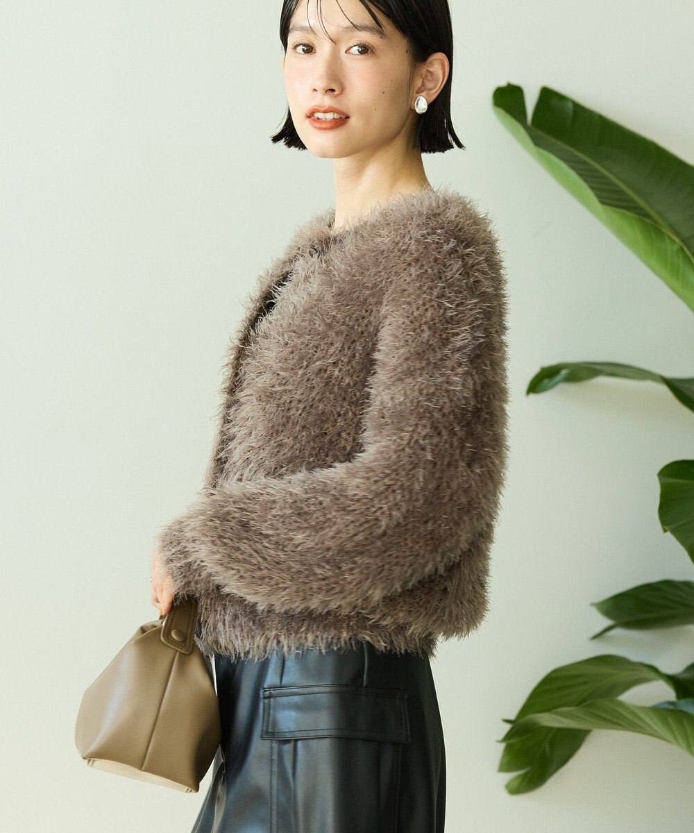 AMERICAN HOLIC シャギーニットクルーネックカーディガン 