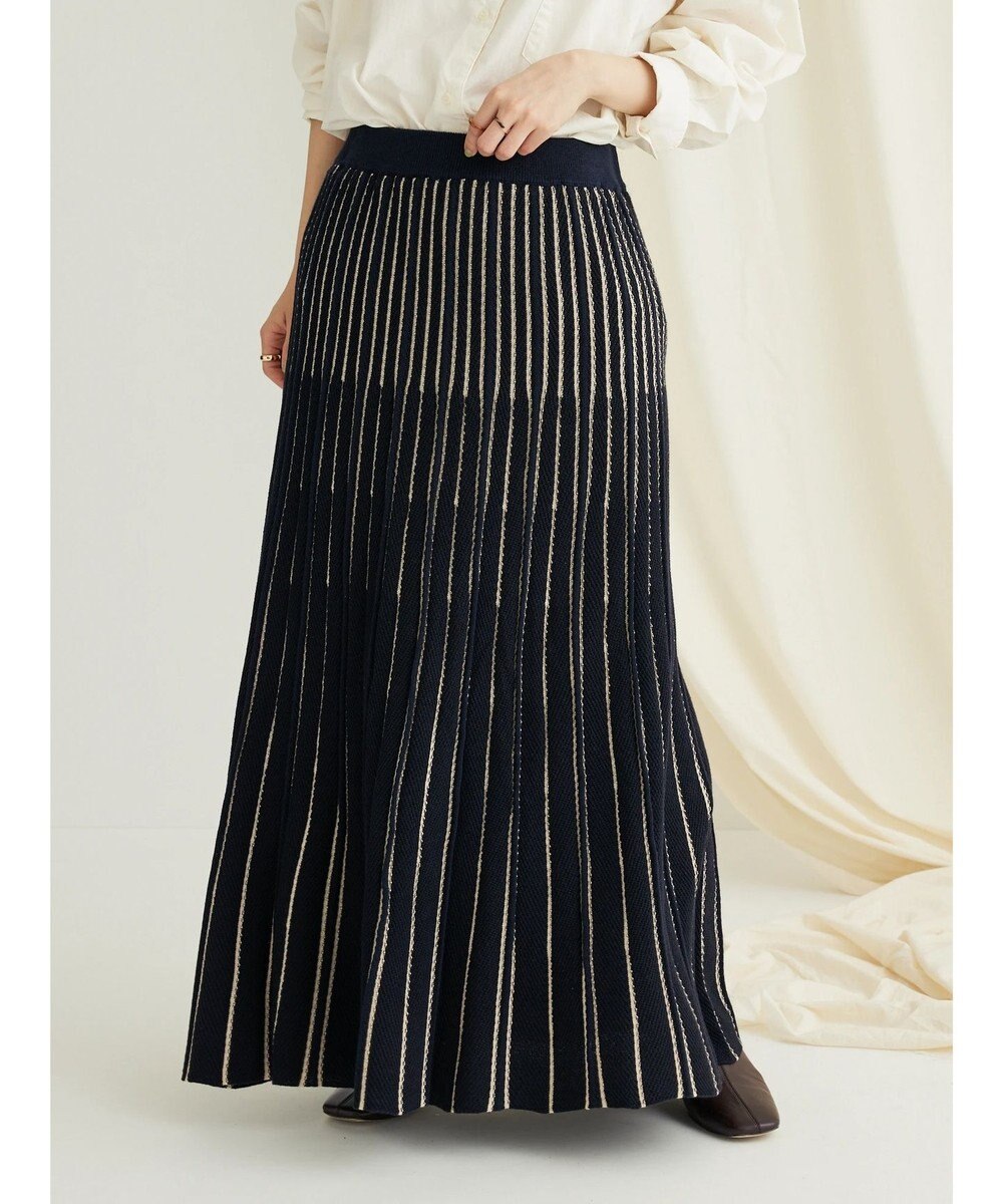 CRAFT STANDARD BOUTIQUE 配色ストライプニットスカート 