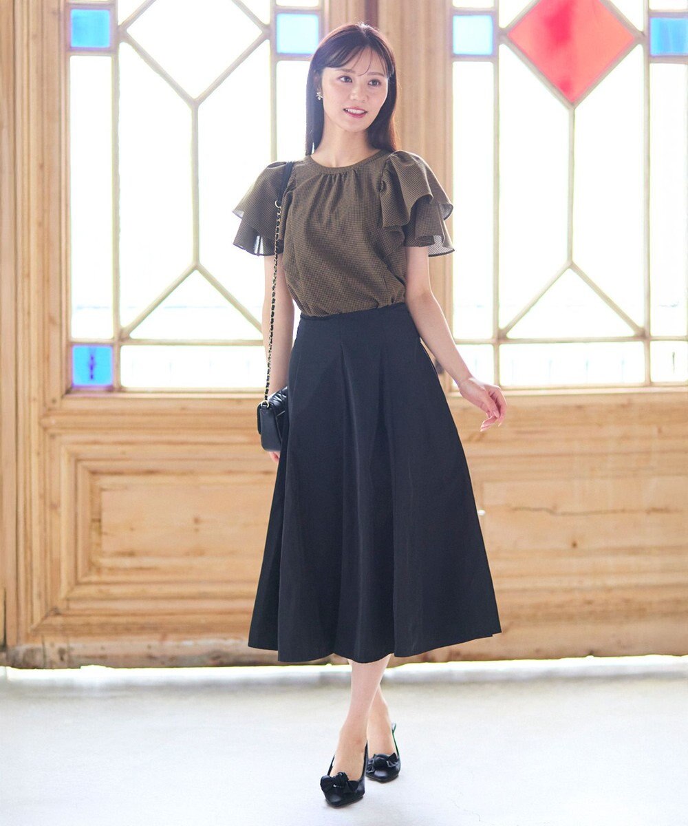 Feroux 【洗える】タフタフレア スカート 