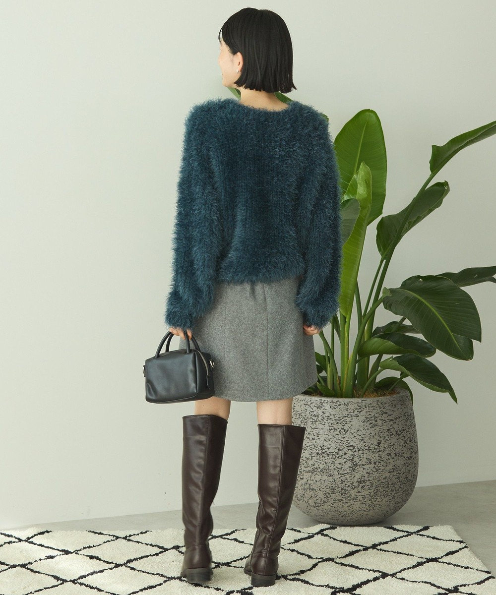 AMERICAN HOLIC シャギーニットクルーネックカーディガン 