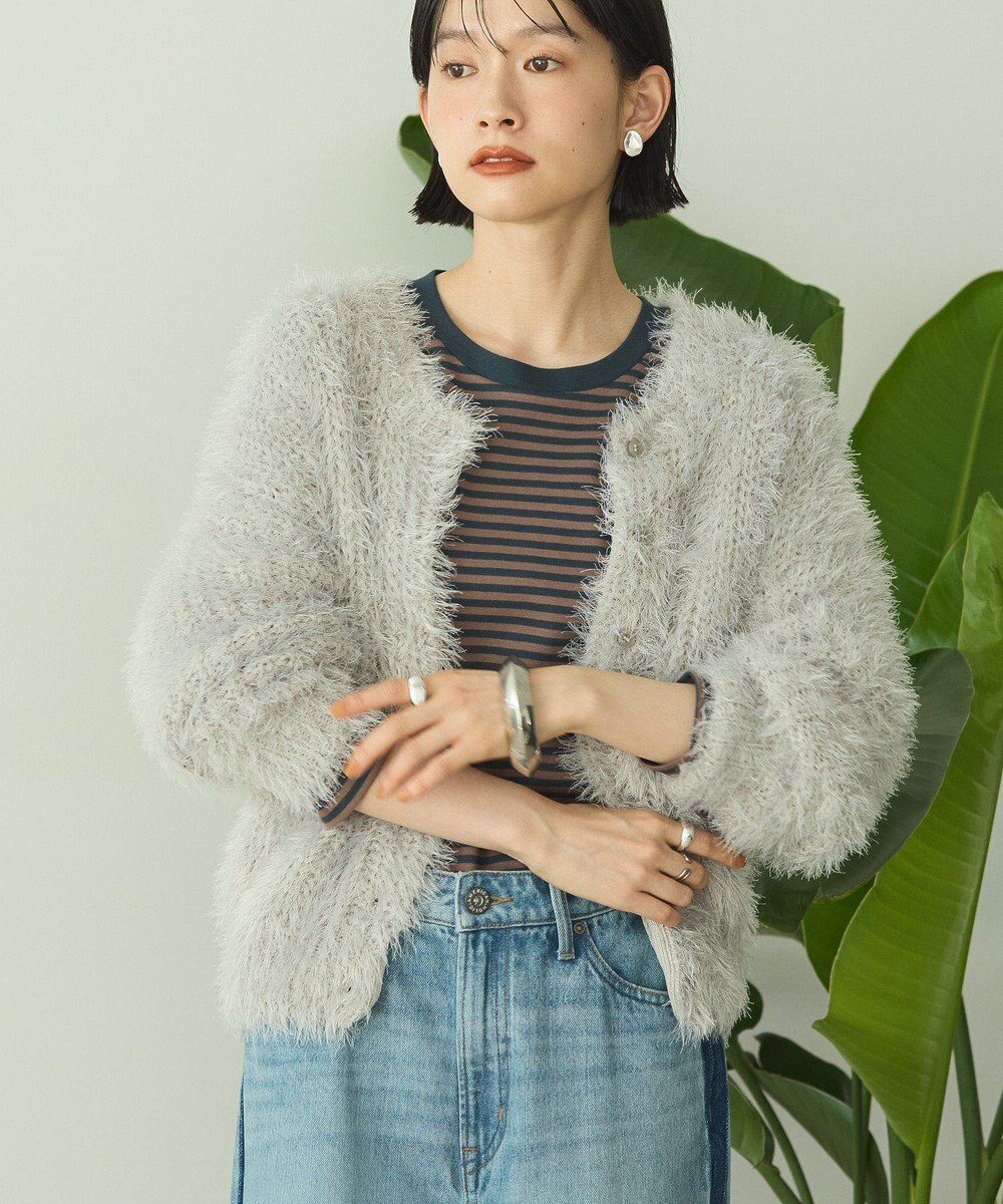 AMERICAN HOLIC シャギーニットクルーネックカーディガン 