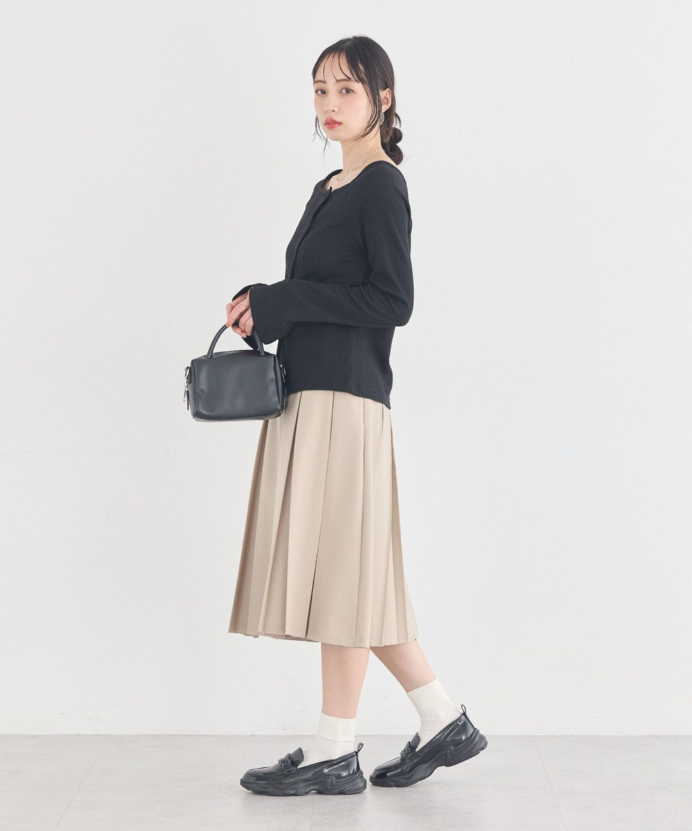 earth music&ecology 【予約】アシメ釦ツイストテレコカットソー 