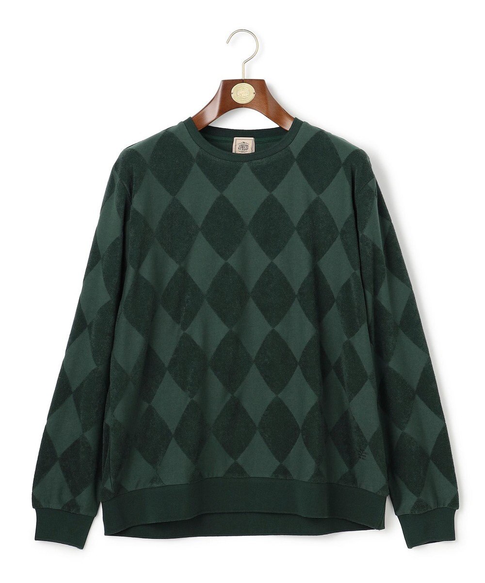 J.PRESS MEN アーガイルワントーンリンクス ロングスリーブ Tシャツ 