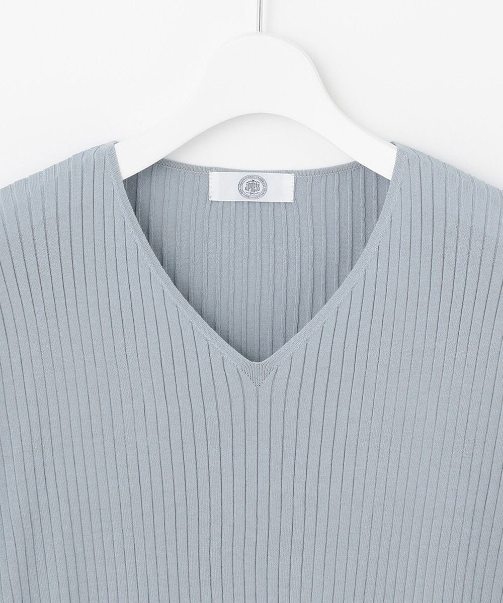 J.PRESS LADIES 【洗える】コットンシルクリラクシー Vネック ニット 
