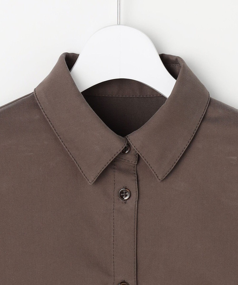 自由区 ブラッシュドコットンサテン シャツ 