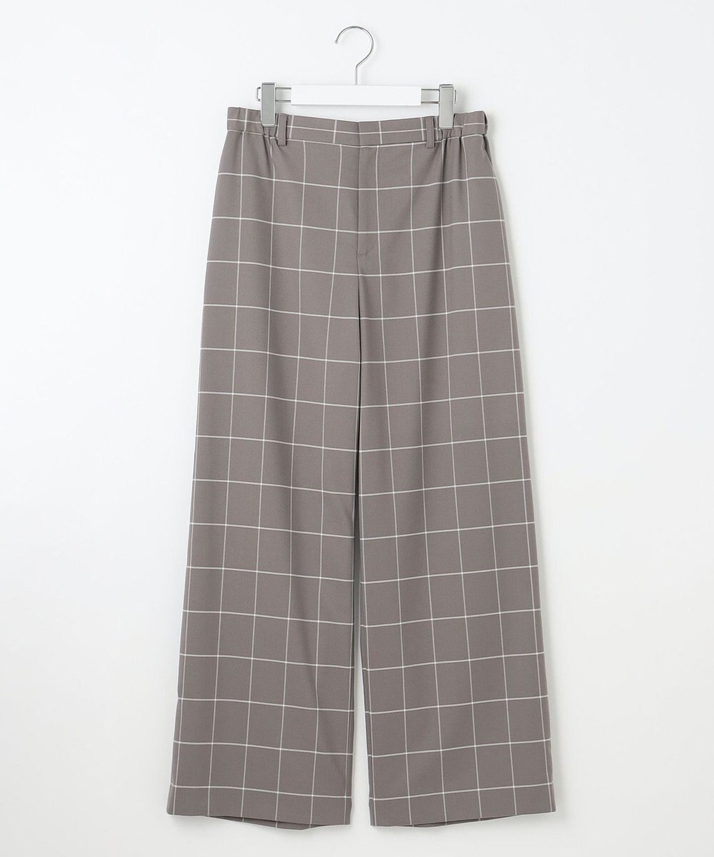 自由区 【洗える】ウィンドウペーンチェックワイド パンツ 