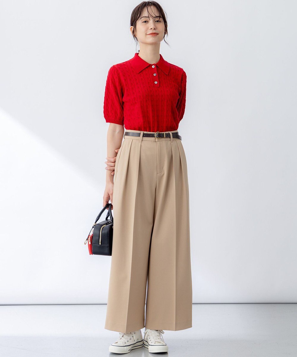 組曲 L ポロ襟 ニットプルオーバー 