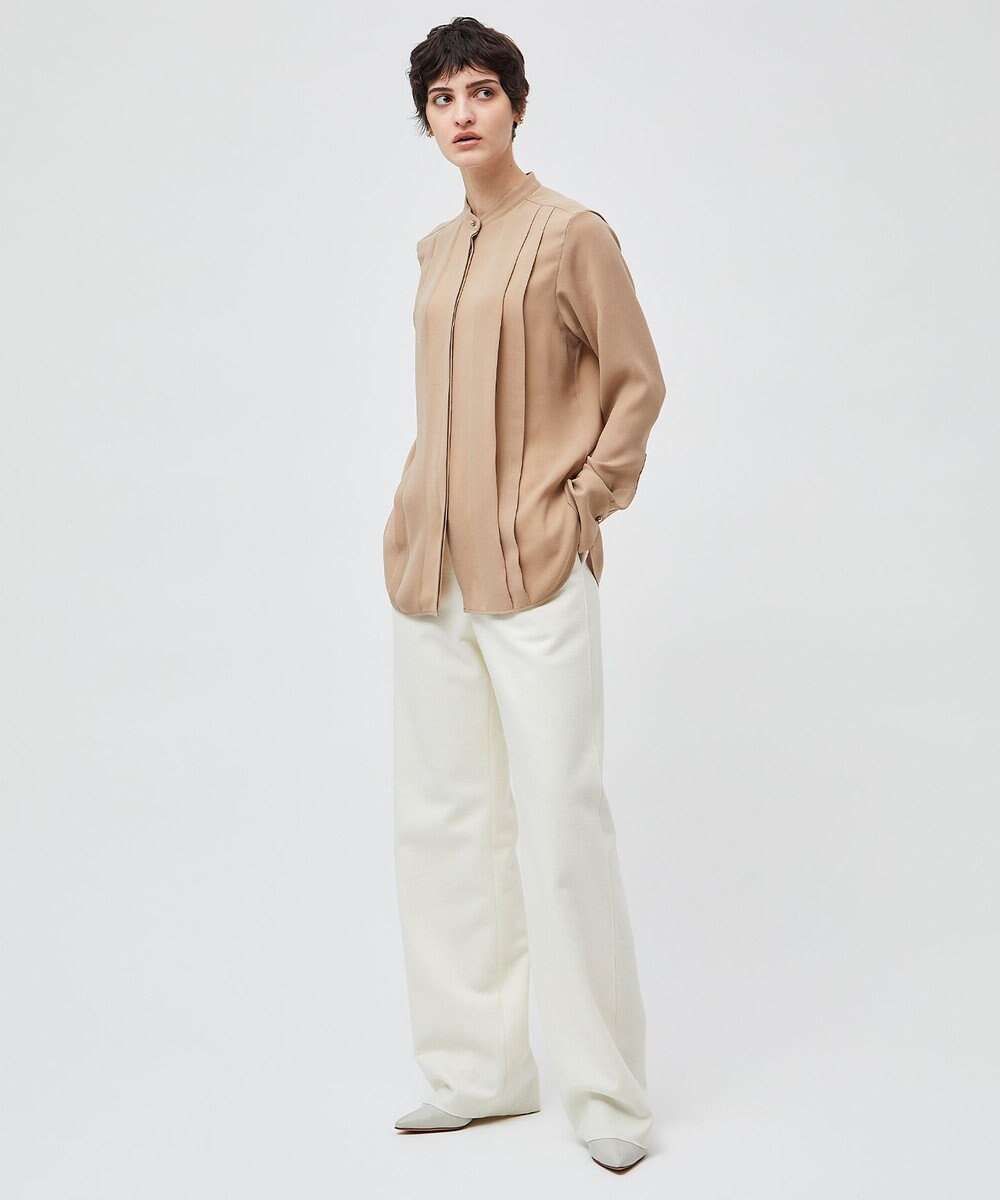 BEIGE， 【洗える】STOW / フロントタックブラウス 