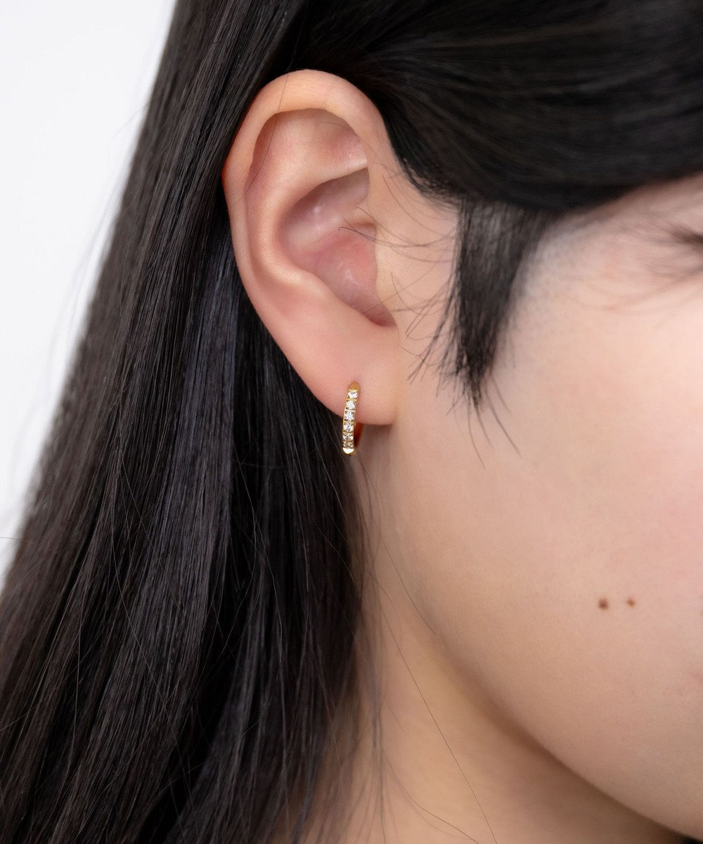 blancotokyo 【金属アレルギー対応】ジルコニアフープピアス CLARA 