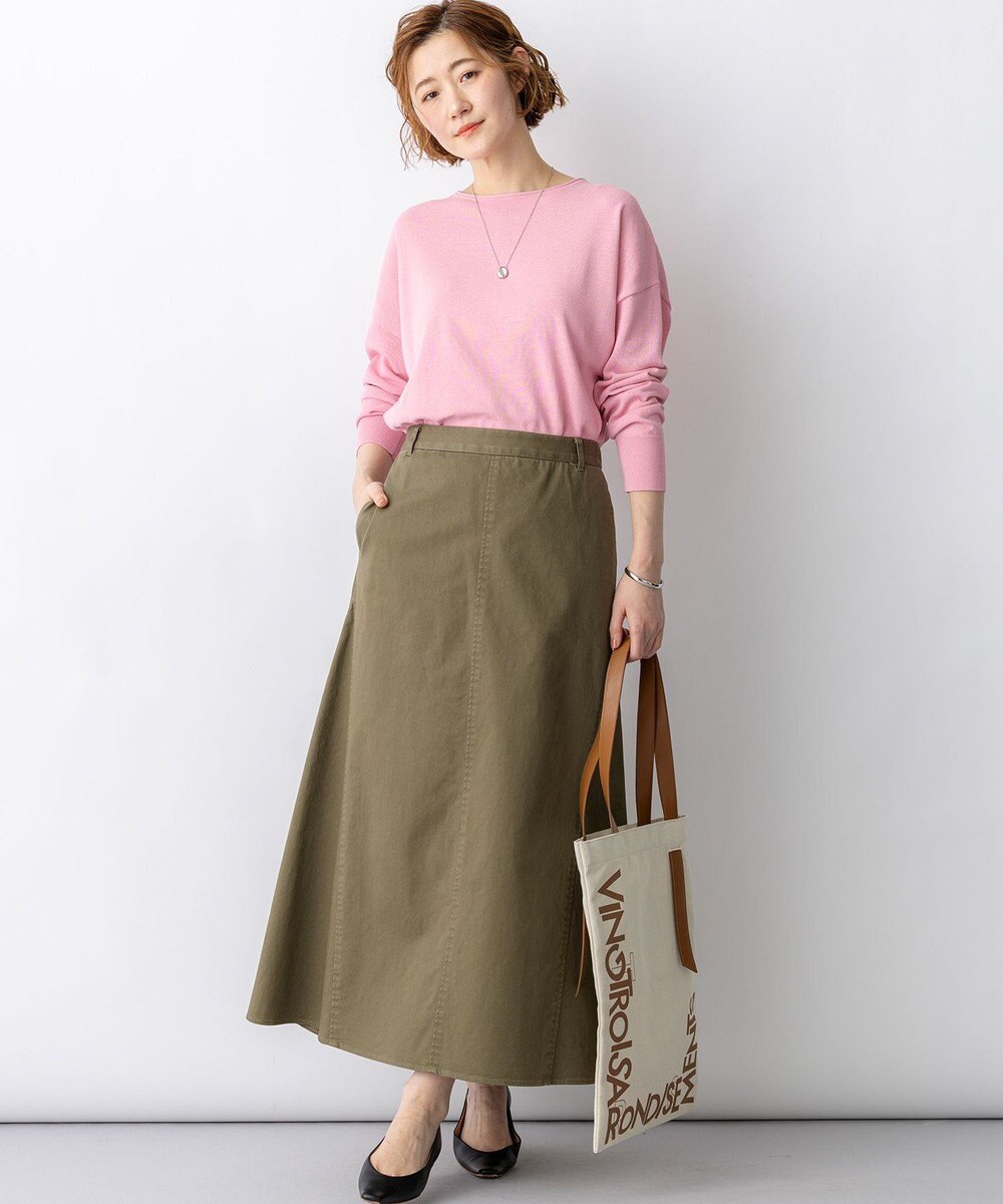 23区 L 【先行予約】コットンポリエステルストレッチ オーバーサイズ ニット 