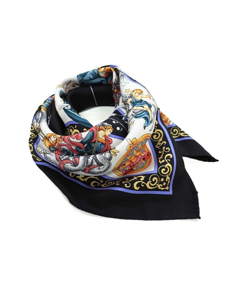 Marca ＜新柄！＞【伝統横濱スカーフ】星の神話 大判 シルクツイル スカーフ 