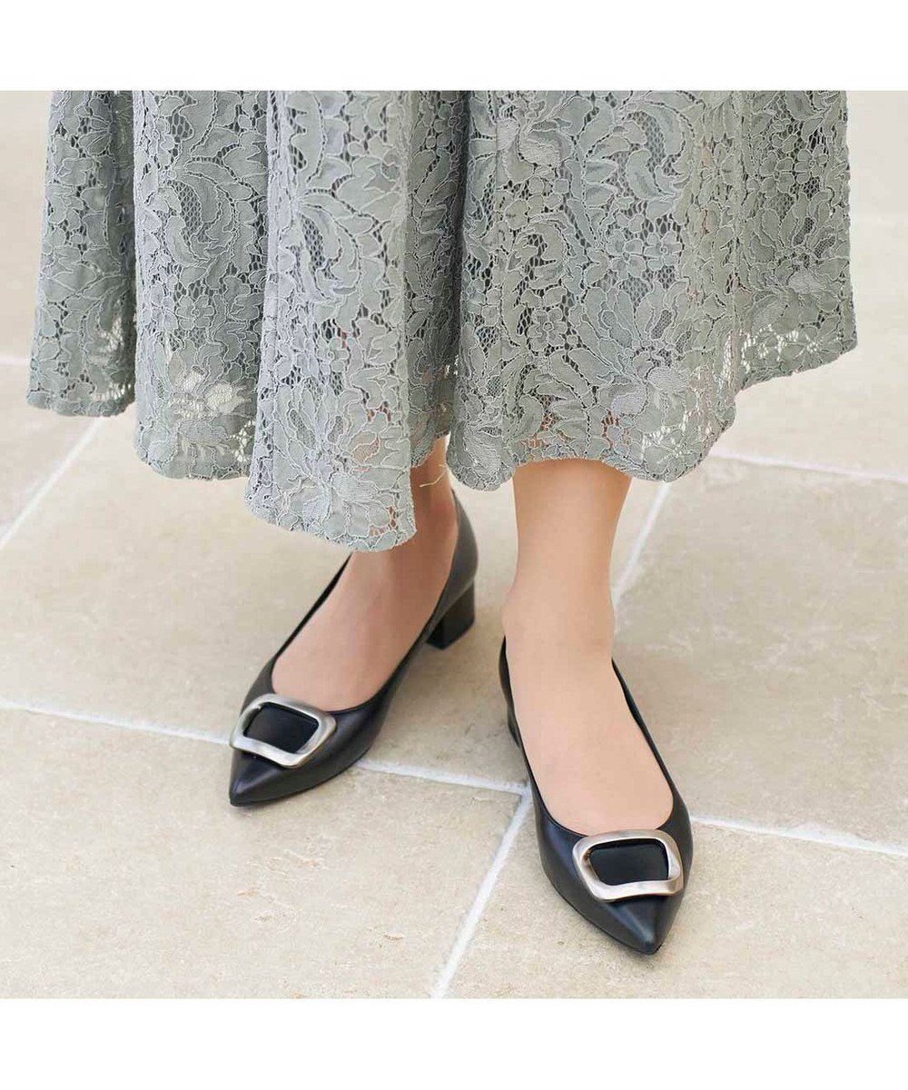 MODE ET JACOMO <MODE ET JACOMO>ポインテッドトゥバックルパンプス 