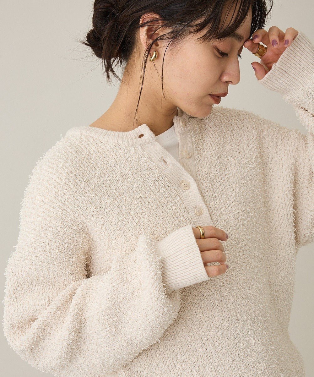 CRAFT STANDARD BOUTIQUE ネップヘンリーネックニットプルオーバー 