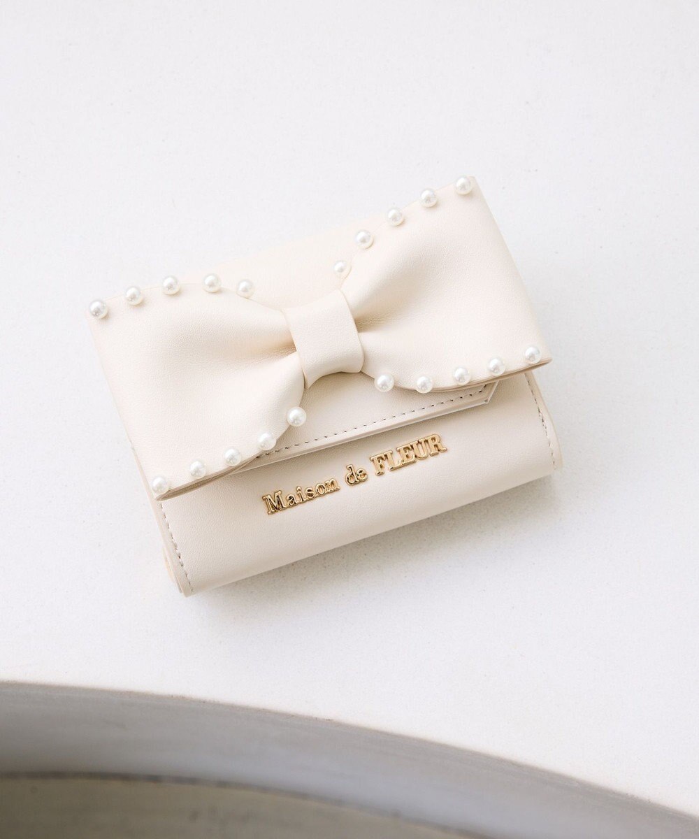 Maison de FLEUR リボンパールウォレット 