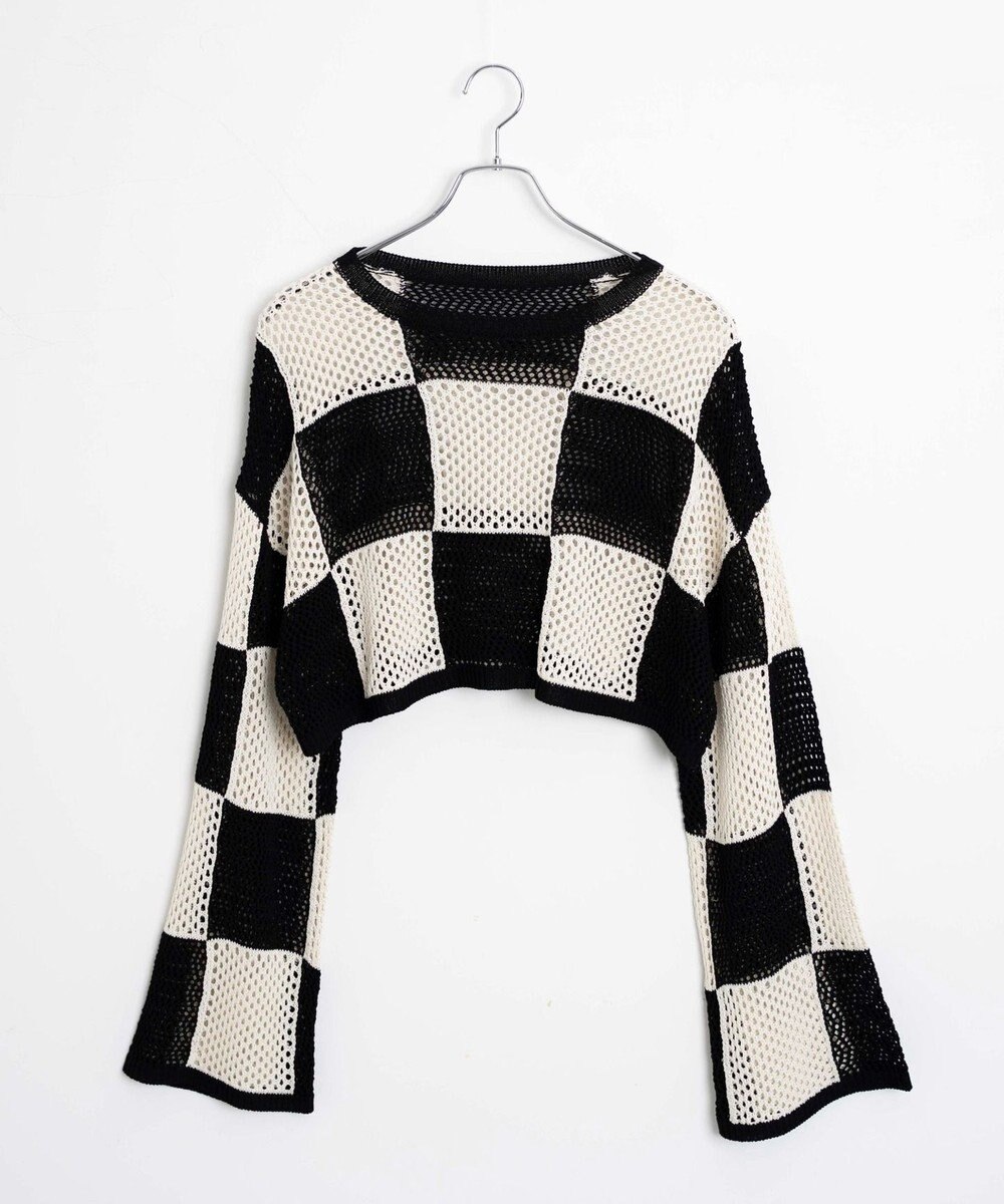 WEGO チェッカーメッシュニット 