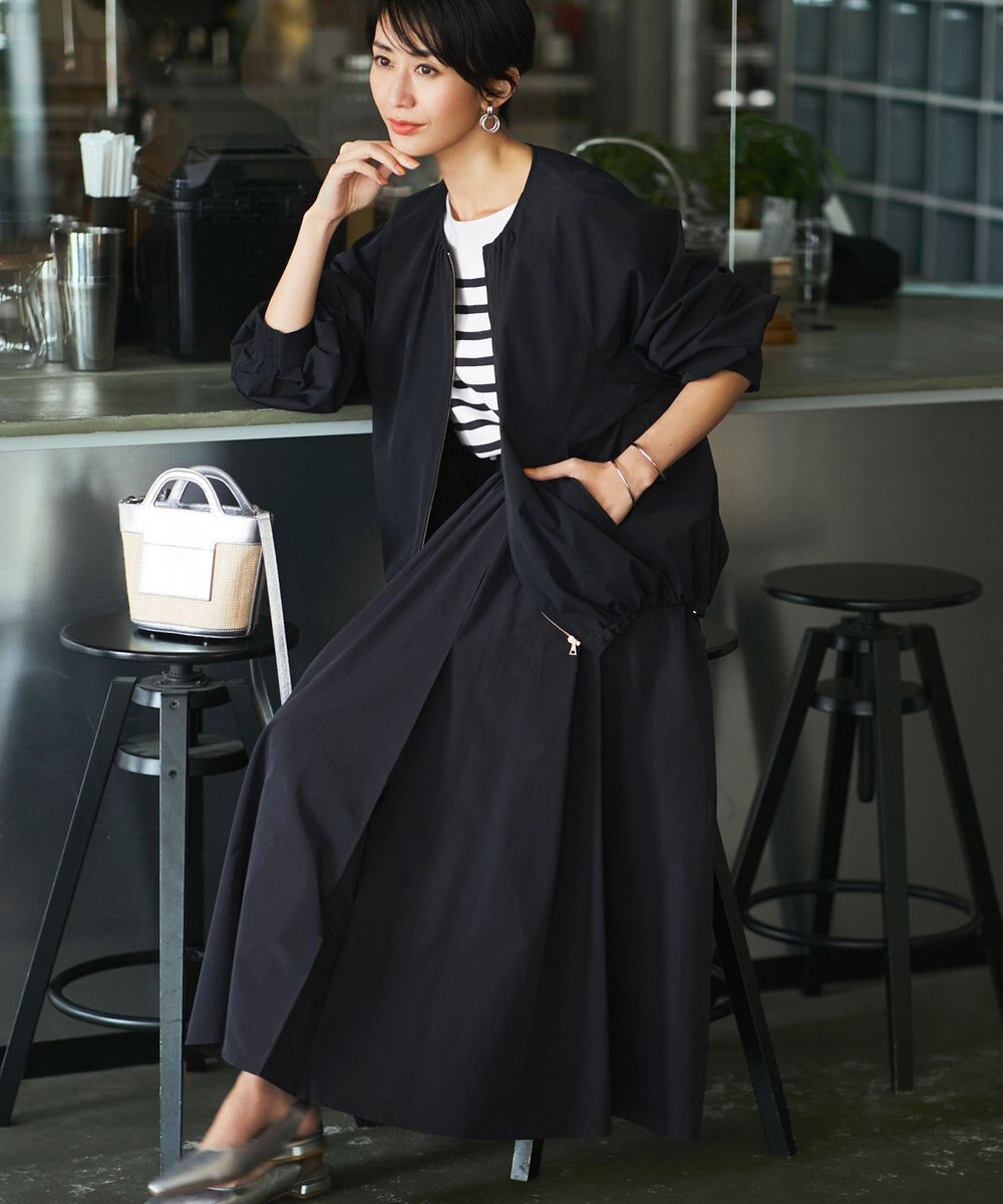 23区 【洗える】ハイカウントライトタフタ ギャザースカート 