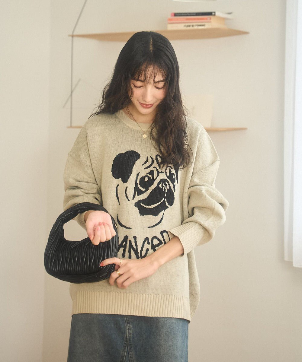 WEGO 【新色追加/ユニセックス着用ITEM/SMLサイズ展開】ジャガードグラフィックプルオーバー（LS） 