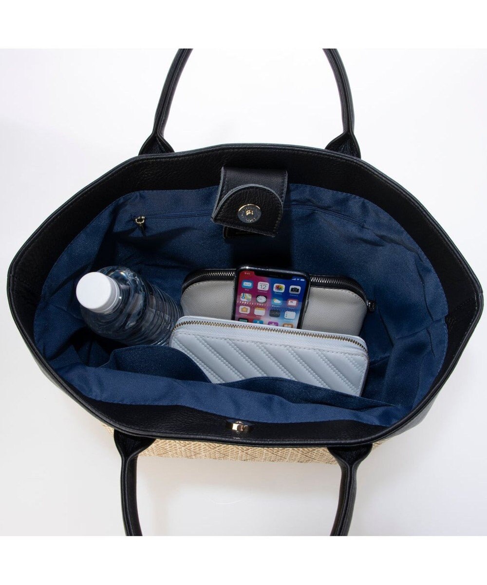 UNBILLION ペルケ perche / 雑材風×牛革付属トートバッグ 