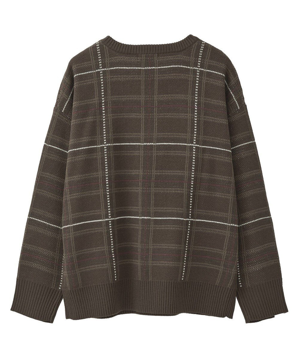 earth music&ecology チェックジャガードニットプルオーバー 